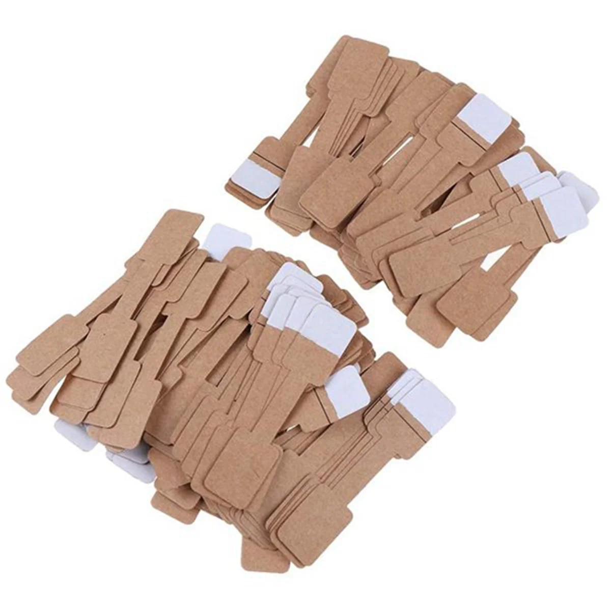 500Pcs Quadrate Blank Brown Paper Price Tag Labels Jewelry Display Cards Labels Ring Sticker Hangtags 6x1.2cm