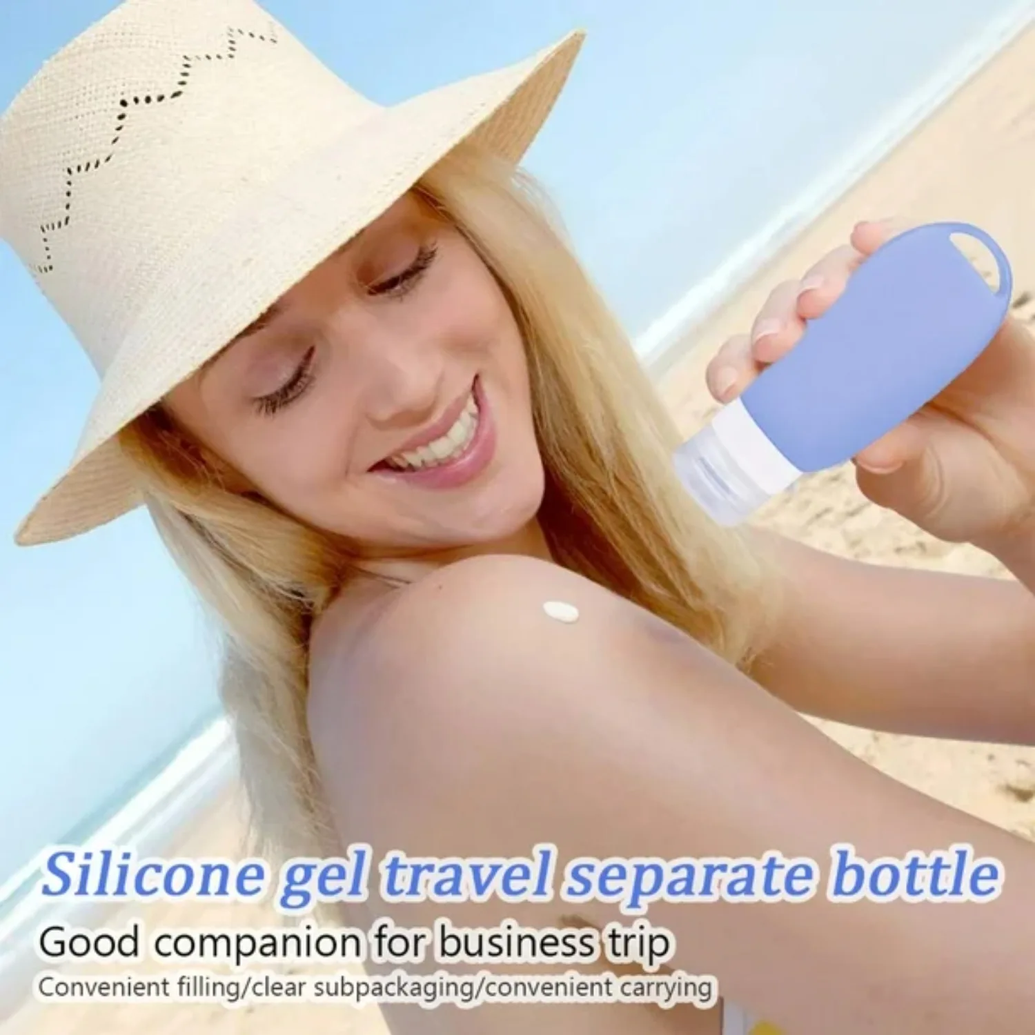 1 pz 60 ml Bottiglie Da Viaggio In Silicone Vuoto Da Viaggio Riutilizzabili Contenitori A Tenuta Morbido con Moschettone Lozione Crema Tubo Portatile