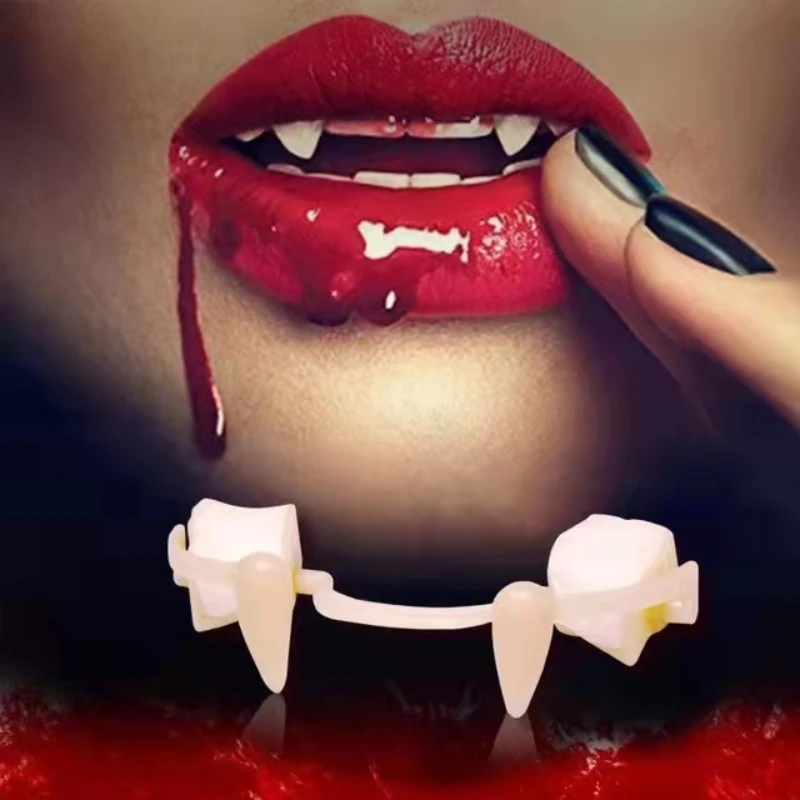 Halloween Cosplay Retractable Vampire Teeth Carnival Accessory Anime Cosplay Vampire Dracula Teeth For Werewolf Zombie Fangs