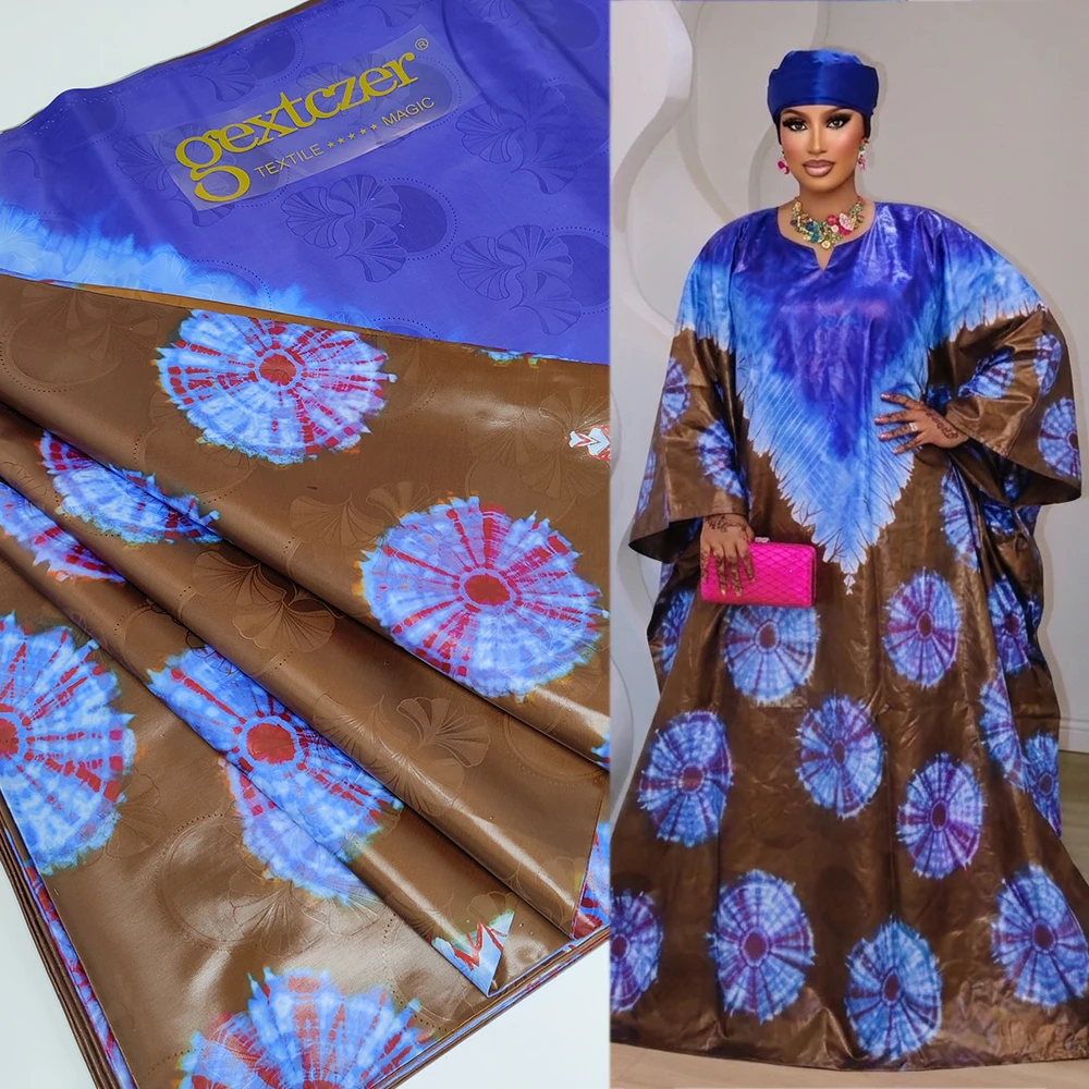 3 Meters Nigerian African Original Perfume Jacquard Bazin Rich Lace Bridal Wedding Dress Material for Noble Lady