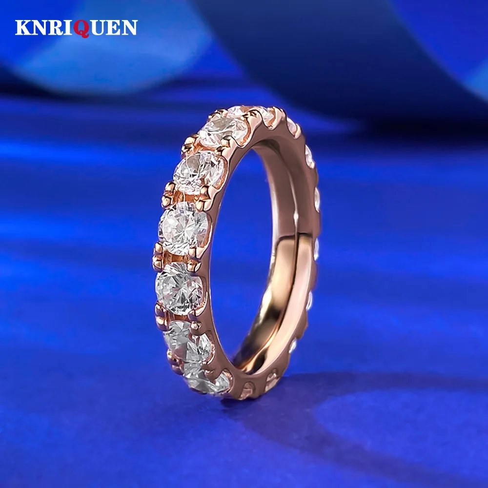 

Luxury 100% 925 Sterling Silver 4mm High Carbon Diamond Ring for Women Wedding Engagement Party Fine Jewelry Accessories Gift