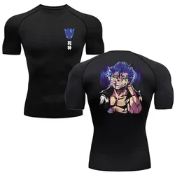 Anime Quick-drying T-shirt Men's New Trend Sports BJJ Wear-resistant T-shirt Summer Gym Fitness Boxing Compression Shirt S-3XL