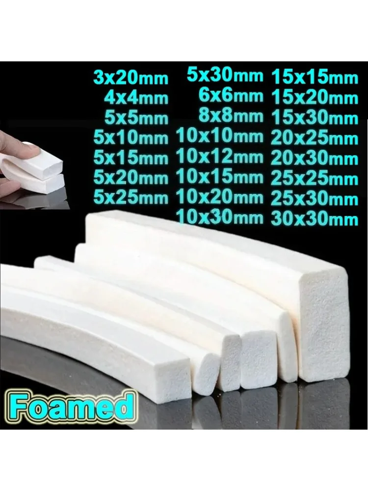 Bande d'éponge carrée en caoutchouc de Silicone, rectangulaire blanc, VMQ, scellage en mousse, coupe-froid, joint de porte et fenêtre en caoutchouc, joint de garniture