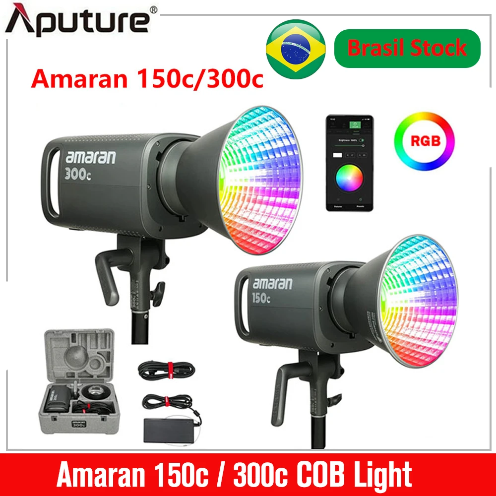 Amaran 300c 150c RGB Full-Color 2500K-7500K Estúdio LED Luz de vídeo Sidus Link Controle de aplicativo para fotografia por Aputure