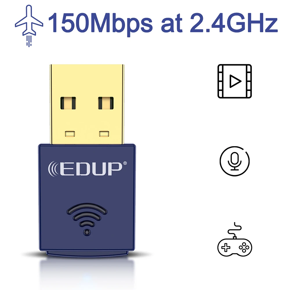 EDUP Mini WiFi Adapter 150Mbps WiFi Wireless Network Card Bluetooth4.0 USB2.0 WiFi Ethernet Stable Signal Adapter for PC Laptop