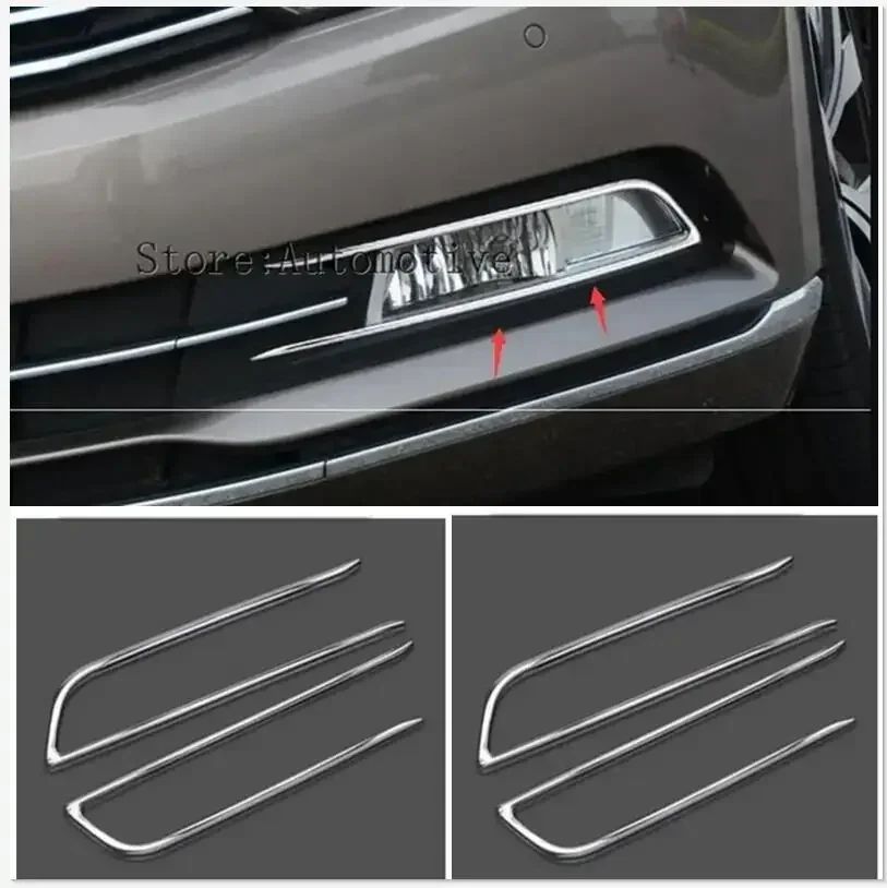 

2017 2018 2019, высококачественная крышка передних противотуманных фар из нержавеющей стали, накладка на абажур противотуманной фары для Volkswagen VW Passat B8