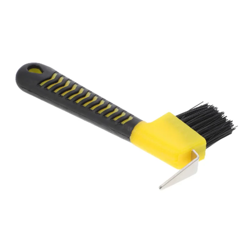 Y Anti-Slip Grip Hoof Pick Rubber With Brush Nylon Horse Hoof Care Grooming Horseshoe Brush Professional Cleaning Tools