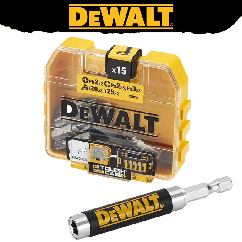 DEWALT DT71511 Końcówki wkrętakowe 16 szt. Teleskopowy uchwyt magnetyczny Zestaw wkładek Wiertła PH2 PZ2 PZ3 T20 T25 Akcesoria do elektronarzędzi