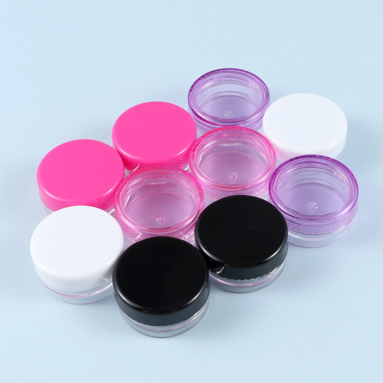 10/20pcs 3g Plastic Empty Storage Box Round Small Container Bottle Cosmetic Travel Pot Jars Sequins Jewelry Bead Organizer Boxes