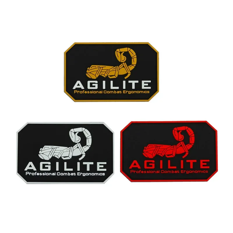 Scorpion AGILITE Luminous Light PVC Patches Tactical Morale Badge Armband Hook&Loop Patch for Backpack Hats Appliques Stickers