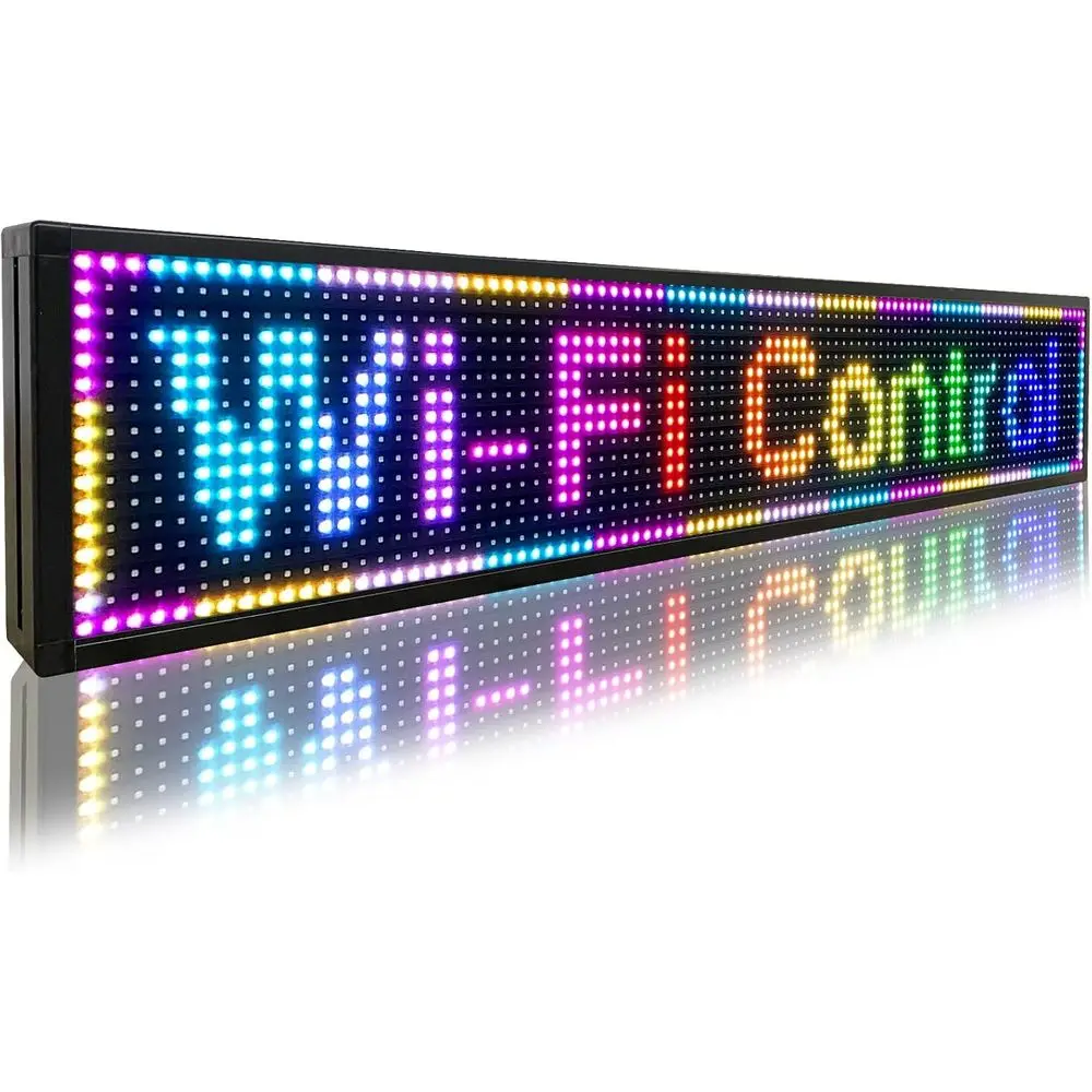 

P10 Progmable LED Sign 39"×8", Outdoor Indoor Wii Controll Led Scrolling Mage Board, Digital Display or Store Advertising Open S