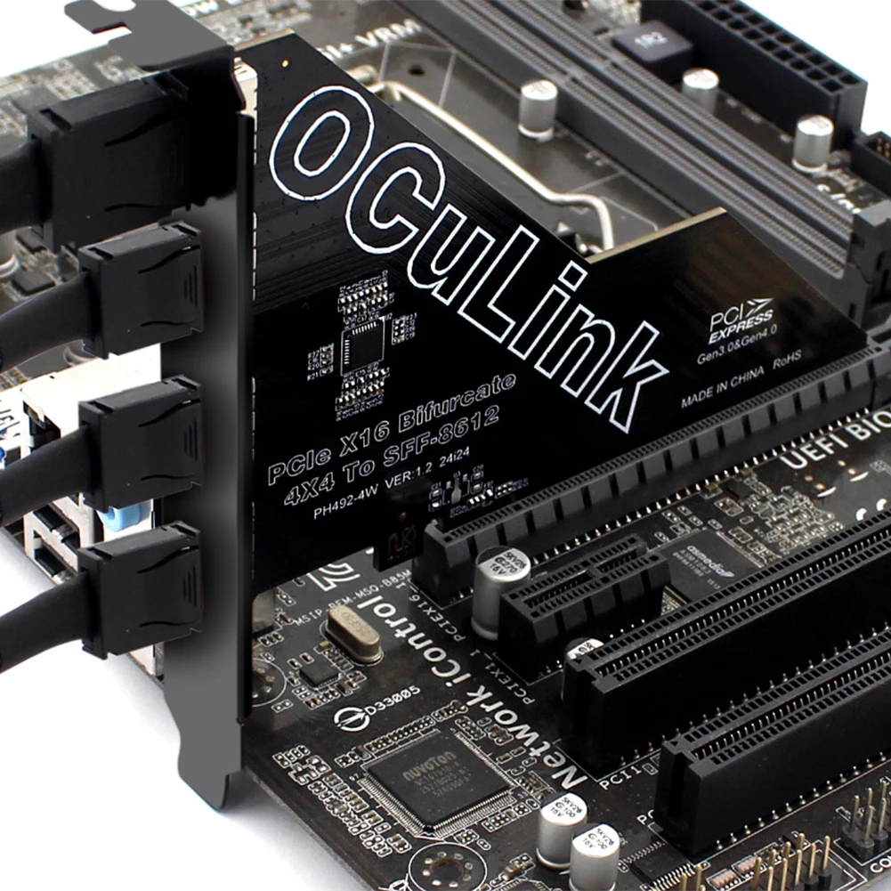 

Карта адаптера PCIe X16 к SFF 8611 и 8612 Адаптер PCIe OCuLink SFF-8612 PCIe X16 SSD к адаптеру U.2 OCUlink SFF-8612