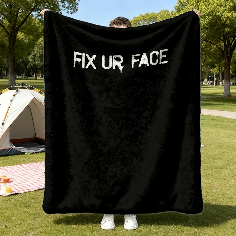 Fix Ur Face Flannel Blanket, Funny Sarcastic Flannel Throw, Fix Your Face Cozy Blanket, Sassy Warm Blanket, Funny Saying