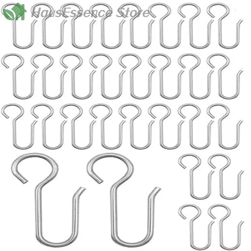 ※Updated 30Pcs Handy Curtain Parts Alloy Curtain Track Install Hooks S Shaped Alloy Ceiling Shower Curtain Premium