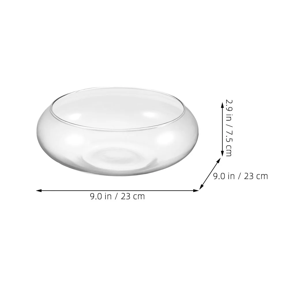 Flowerpot Pots Glass Succulents Bonsai Desktop Aquarium Hydroponic Vase Planter Office Round