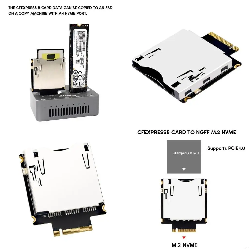 

4X7E CFExpress TypeB to M.2 NVMe Converter Fast Data Transfer Support PCIE4.0