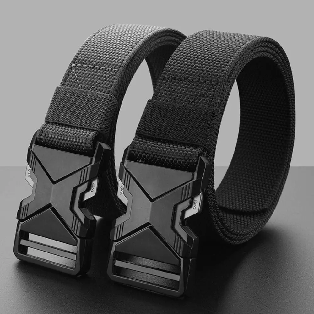 Durable Multi Function Men's Canvas Belt Breathable Outdoor Quick Release Waistband Thickened Sport Belt