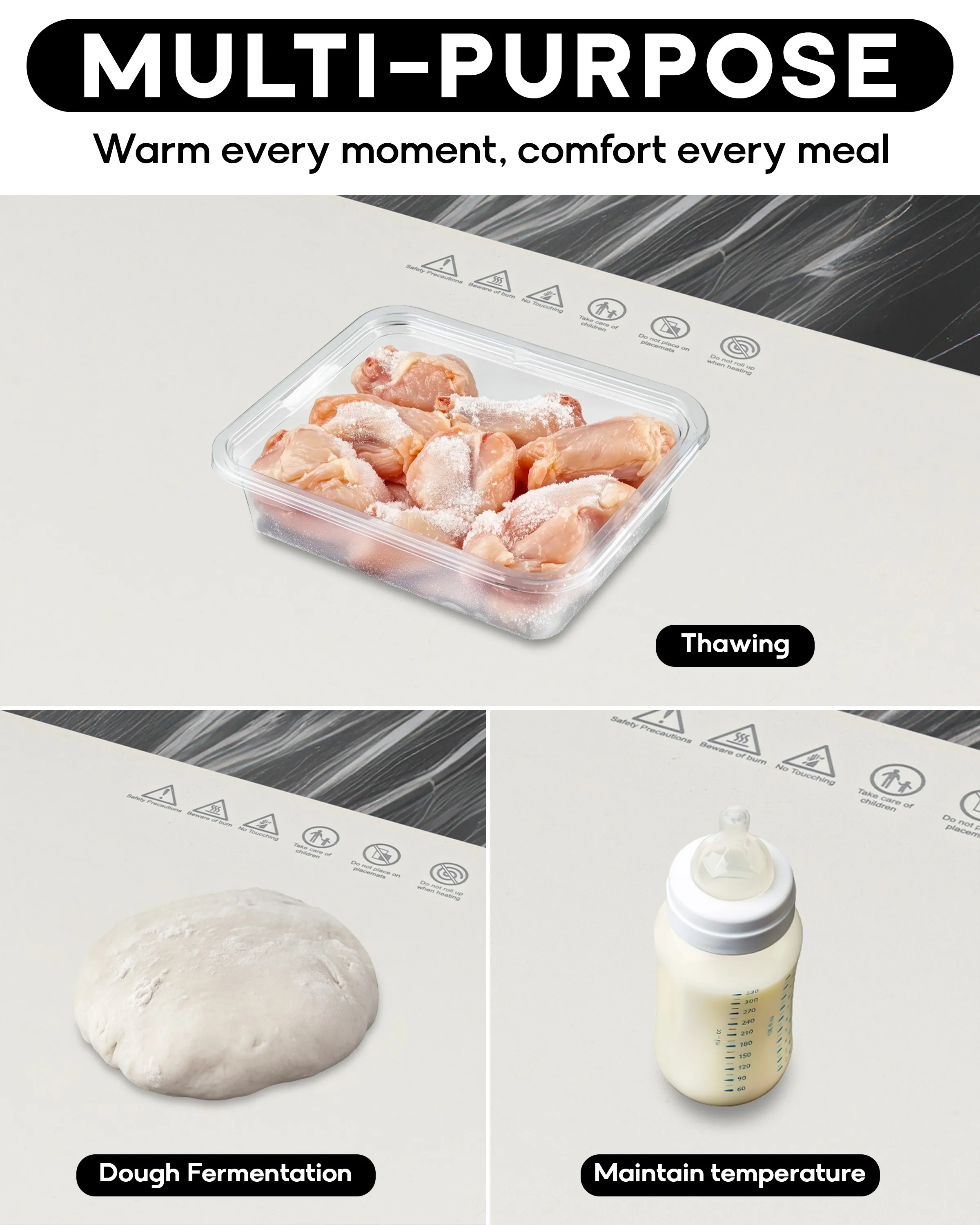 Flexible Warm Dish Board, Foldable, Food - grade Silicone, Multifunctional Meal Insulation Board