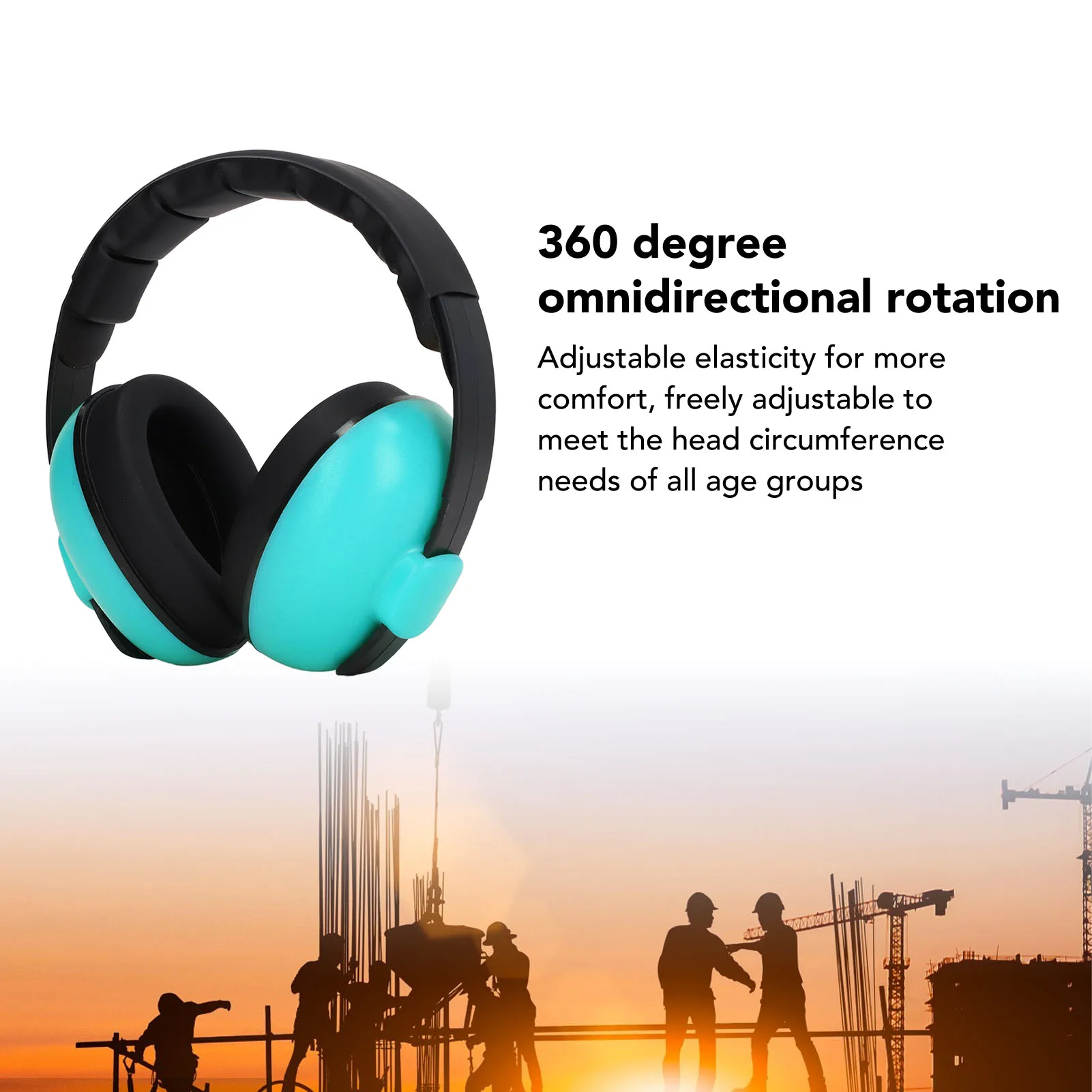 

ZK30 Hearing Protection Earmuffs NRR 31DB Soundproof Industrial Ear Muffs for Shooting Learning Carpentry Mint Green