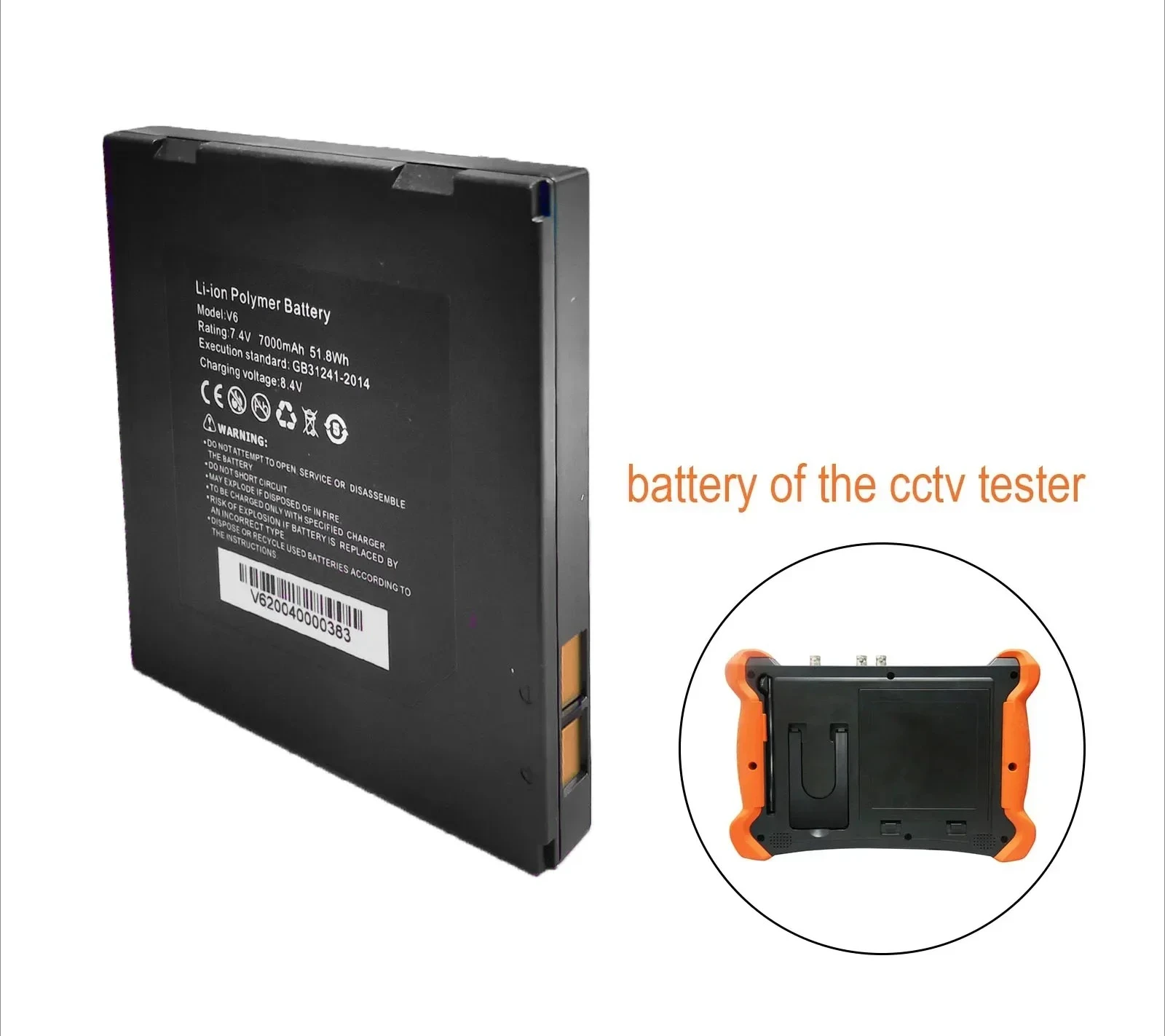 X9 X9ADH X9MOVTADHS CCTV Tester Camera Tester CCTV Monitor Lithium Ion Polymer Battery 7.4V 7000mAh 51.8Wh Battery