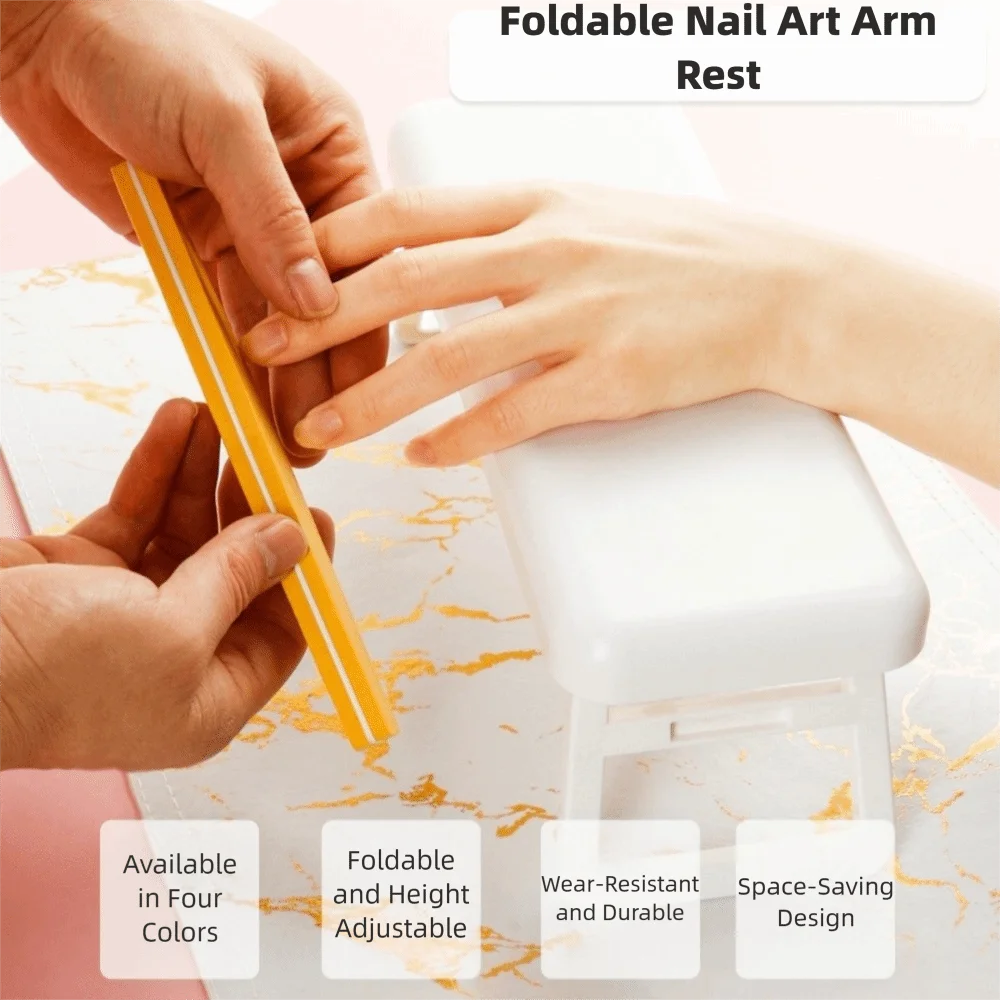 Foldable Arm Rest for Nails Tech with Bracket Cushion Foldable Hand Stand Portable Space-saving Nail Arm Rest Manicure