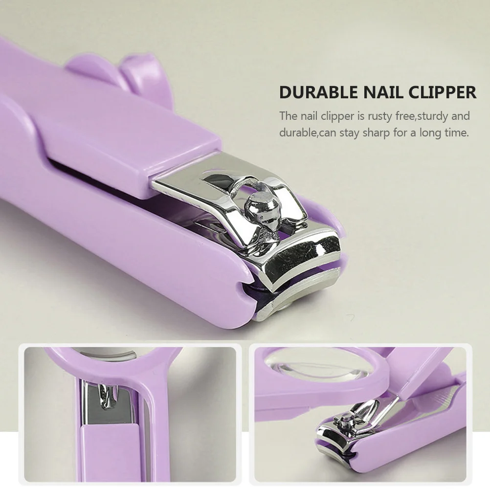 

1pc Portable Fingernail Toenail Clippers Sturdy Rust Nail Clipper Adjustable Magnifying Glass Low Light Cutting