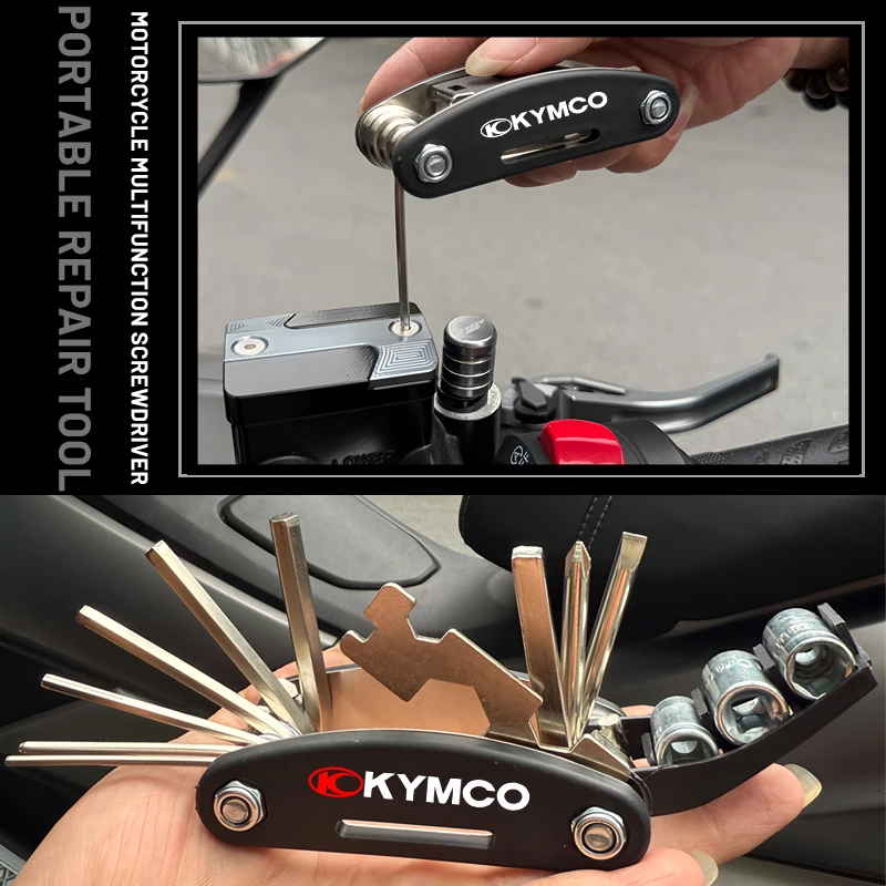 

For KYMCO CV3 AIR150 DTX360 Super 89 Sento Like 50 Racing H X 150 Accessories Scooter Multifunction Tool Repair Screwdriver Set