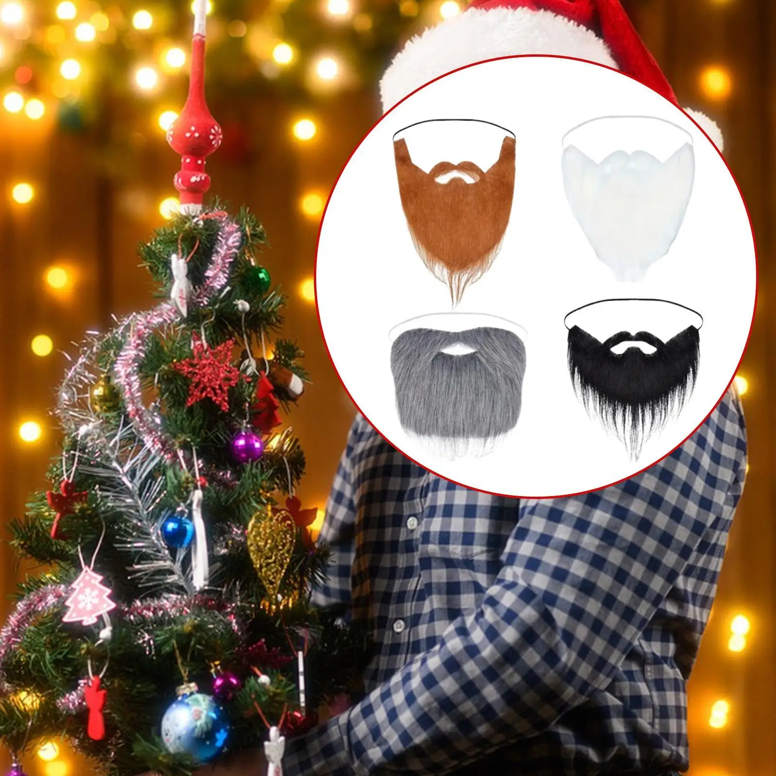 4 Pieces Fake Beard for Men Gnome Beards for Fancy Dress Festival Prom Props