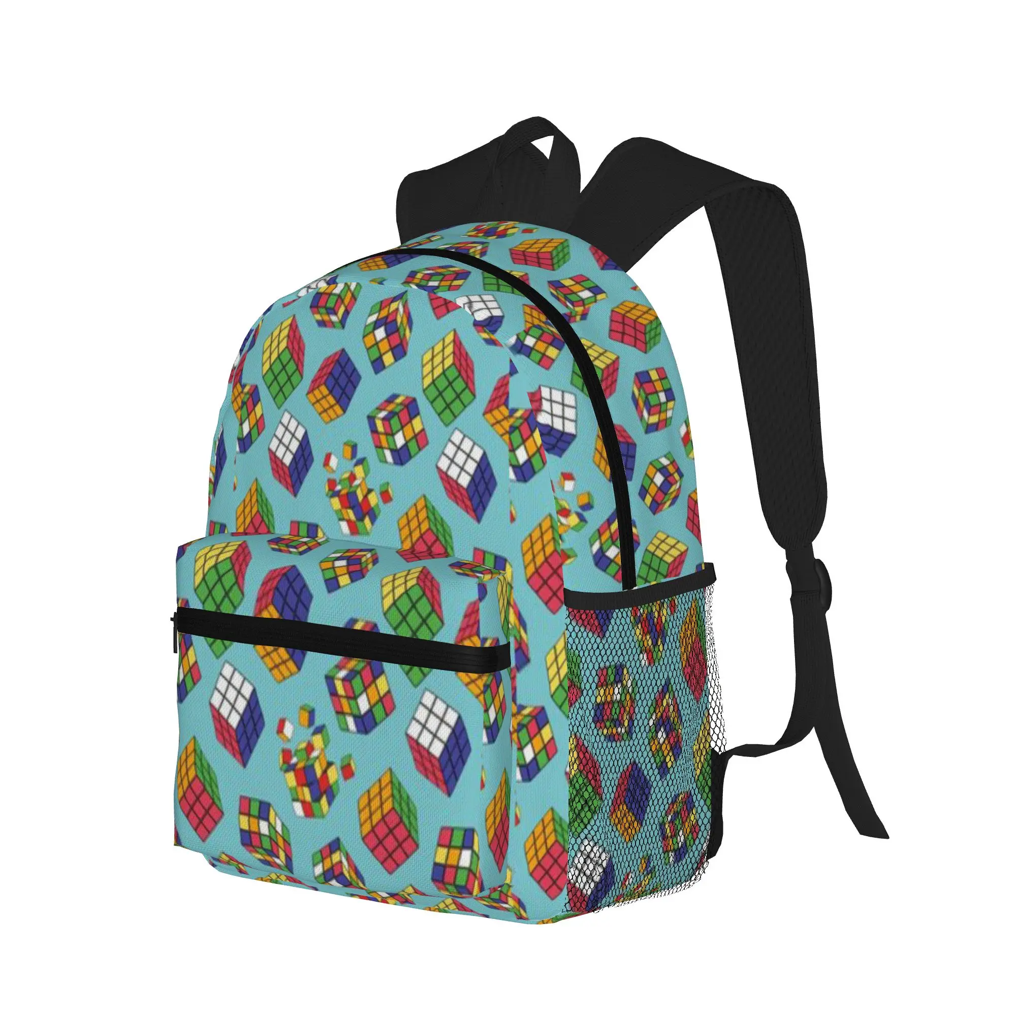 Rubiks Cube Pattern on Blue  Casual Backpack for Students and Adults Men's backpack