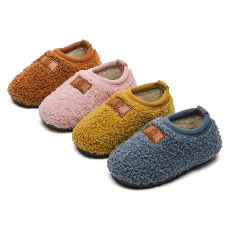 Winter Infant Toddler Home shoes Baby Girls Boys Wrap heel Warm Plush Slipper Kids Indoor Light-weight Soft Anti-slip House Shoe