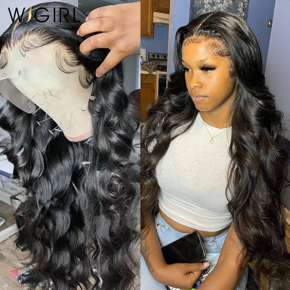 WIGIRL 30 40 inch Glueless Wig 13x6 HD Body Wave Lace Front Human Hair Wigs Brazilian Water Wave 13x4 Lace Frontal Wig For Women