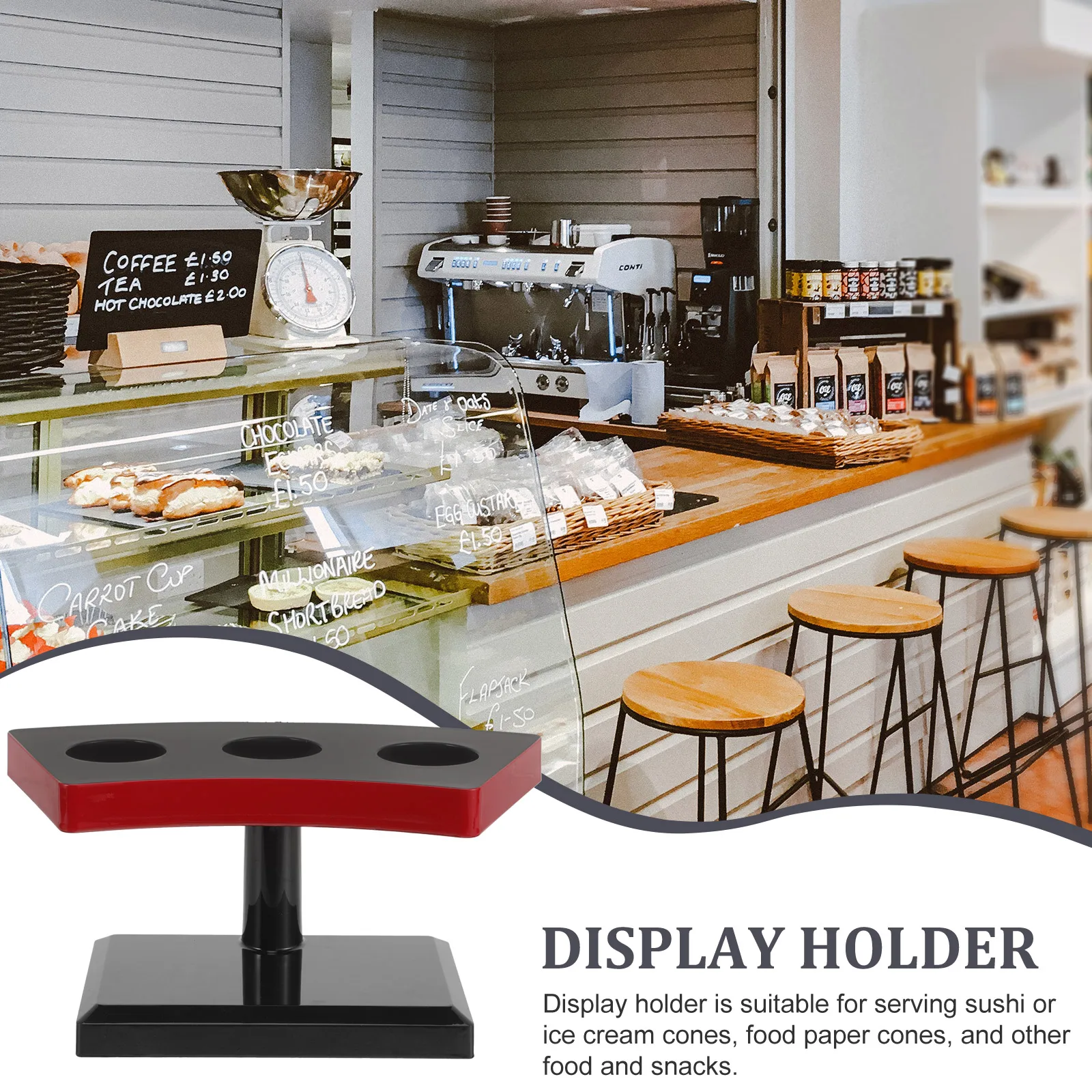 

1pcs Ice Cream Cone Holder Stand Sushi Display Rack Plastic Food Holder For Cafe Party Restaurant Sushi Accessories Dessert