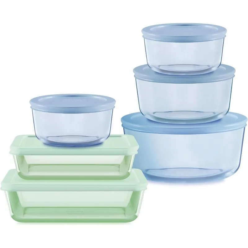 x Colors Tinted (12-PC Full Set) Small/Medium/Large Food Storage Container Set, Snug Fit Non-Toxic Plastic BPA-Free Lids, Fr