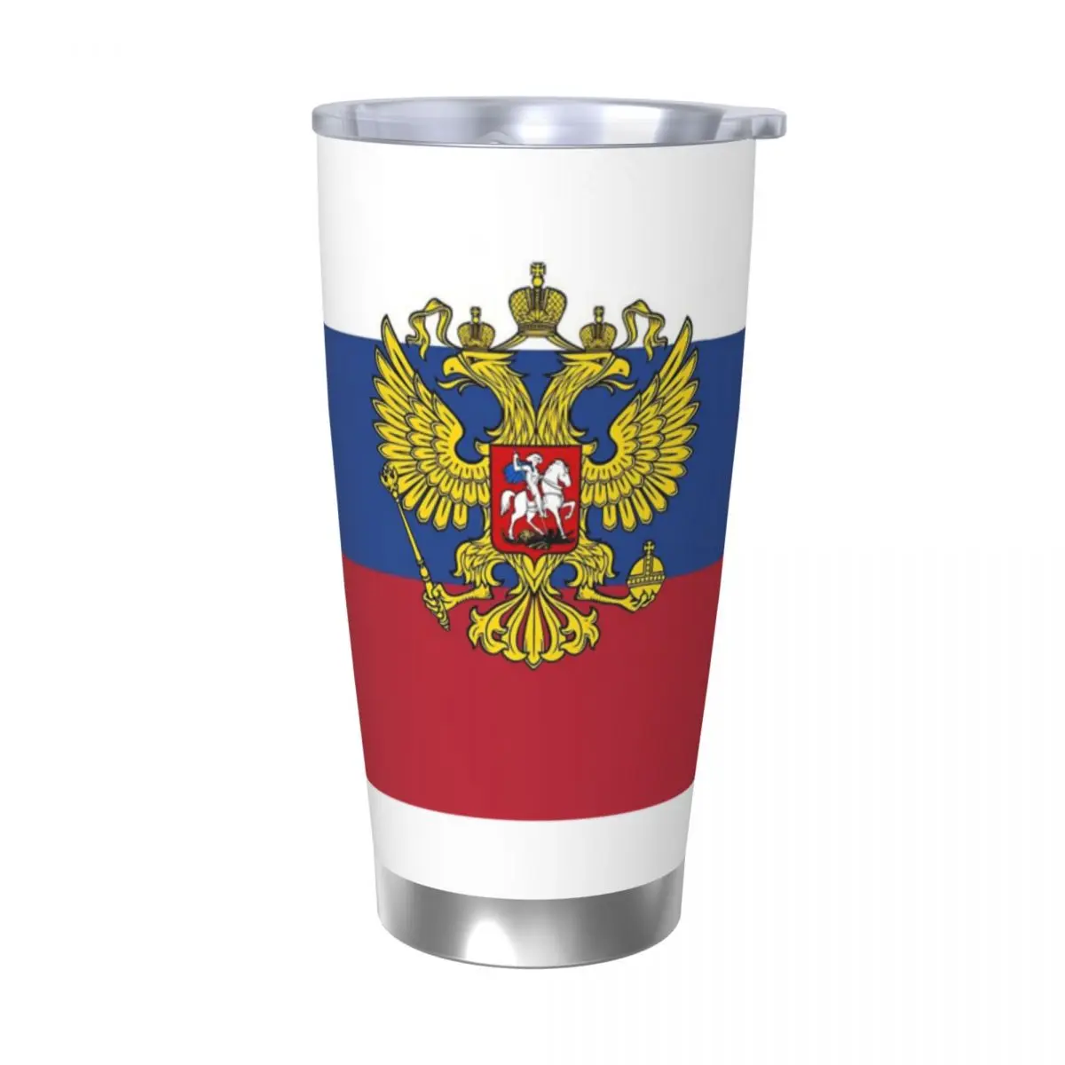 Russia Flag Tumbler Vacuum Insulated Soviet Russian CCCP Coffee Cups with Lid Straw Smoothie Tea Mugs Spill Proof, 20oz