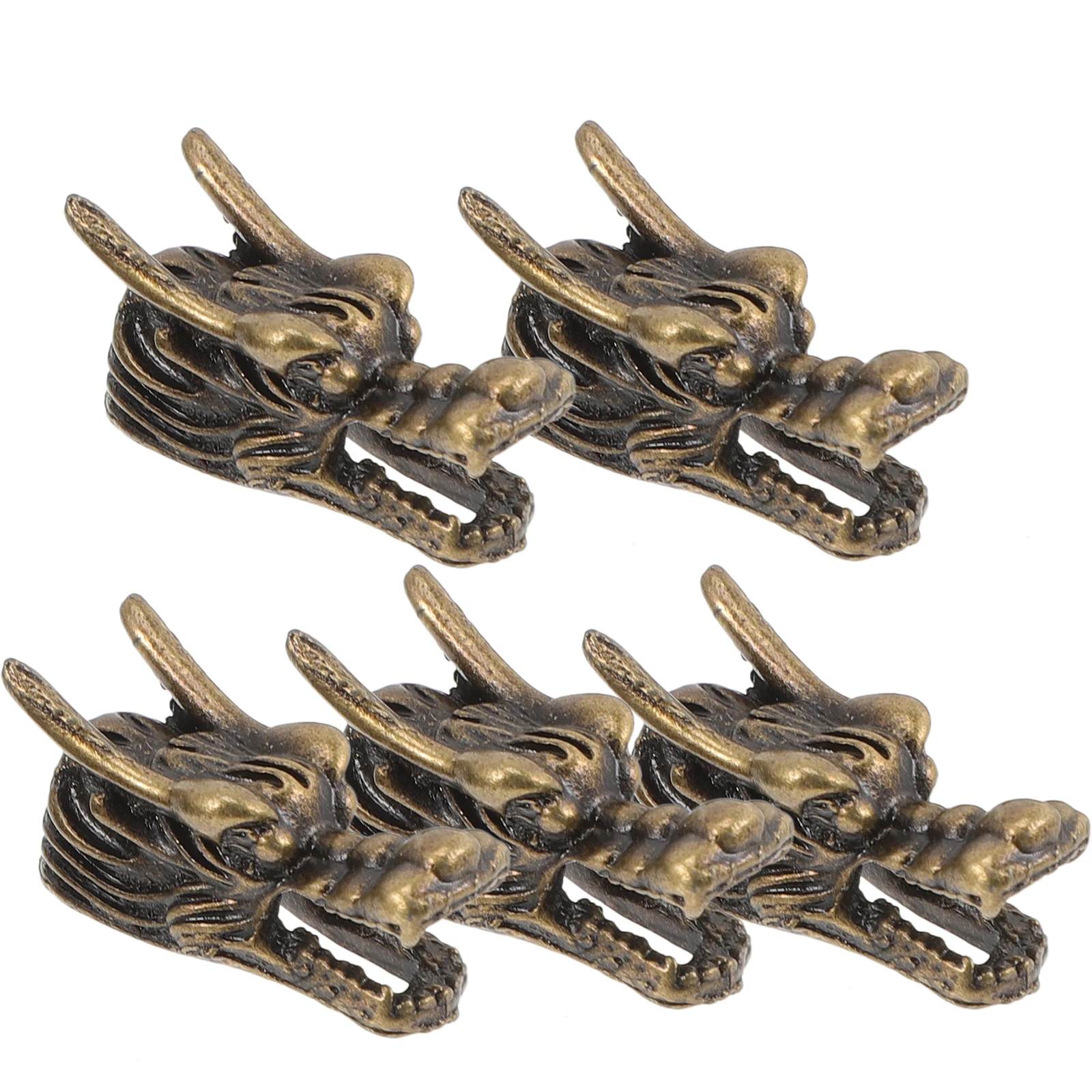 

5Pcs Dragon Head Charms For Jewelry Making Retro Connectors For Leather Bracelets And Necklaces