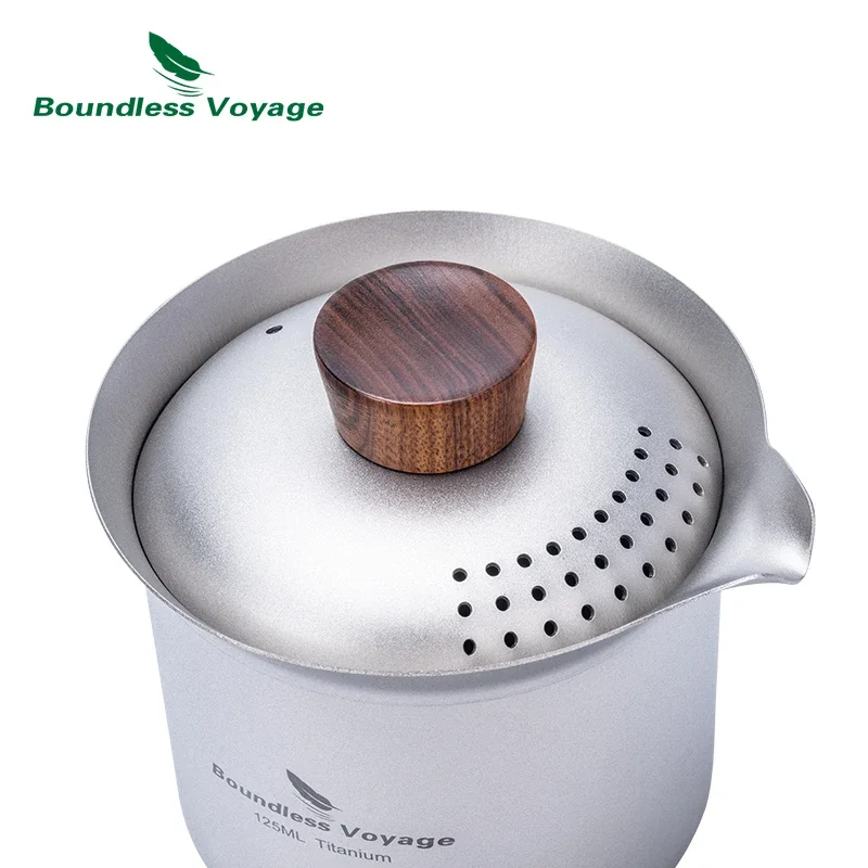 Imagem -05 - Boundless Voyage-titanium Double Wall Tea Maker Outdoor Camping Tea Pot Portátil Copo de Cerveja Copos Portáteis