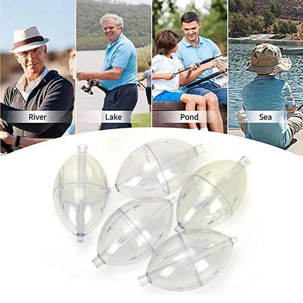 Long Lasting Fishing Float Adjustable Oval Bubble Fishing Floats Kit 5pcs Portable Water Filling Slip Cast Spin for Outdoor