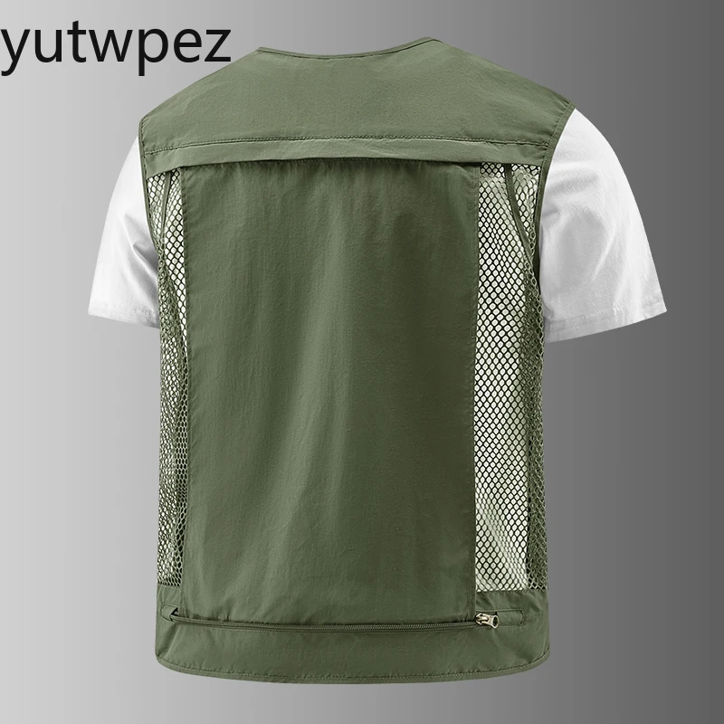 

UPF50+ Sleeveless Jacket Men's Outdoor Sun Protection Utility Vest Fishing Vest Lightweight Plus Size Workwear Tops Cargo Vest
