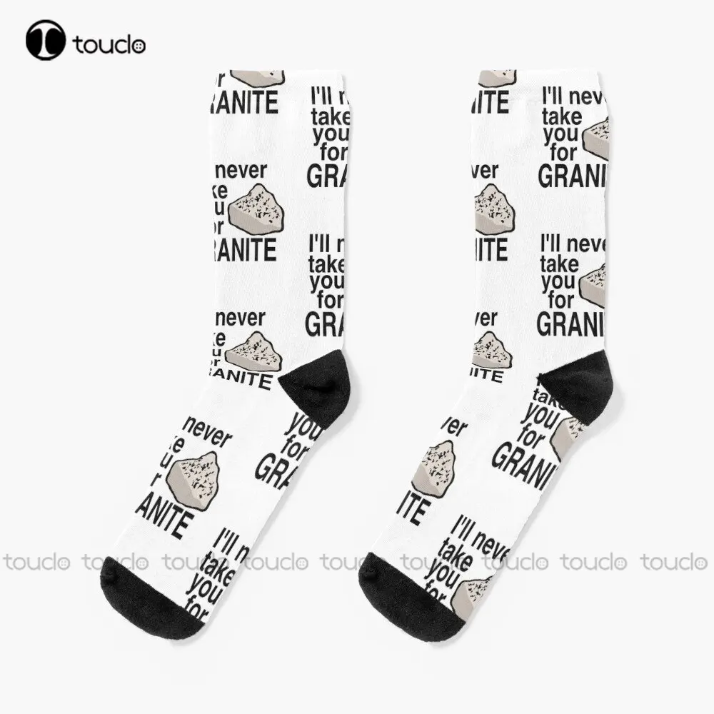 (Geology Pun Rocks) I'Ll Never Take You For Granite Socks Brown Socks Personalized Custom Unisex Adult Teen Youth Socks Funny