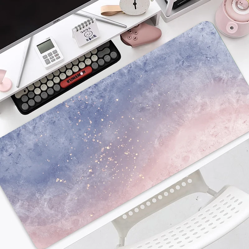 Alas mouse pad besar warna hijau segar sederhana bergaya ins, untuk meja komputer, alas keyboard, dengan desain gradasi warna yang elegan.