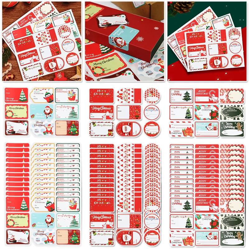 10Sheets Merry Christmas Stickers Presents Wrapping Seal Labels Gift Name Tag Stickers Christmas Party Decorations Navidad 2025