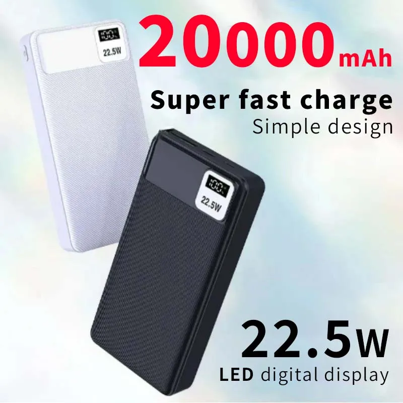 20000mAh Large Capacity Portable Mobile Power Bank 120W Bidirectional Super Fast Charging Suitable For IPhone Xiaomi Samsung