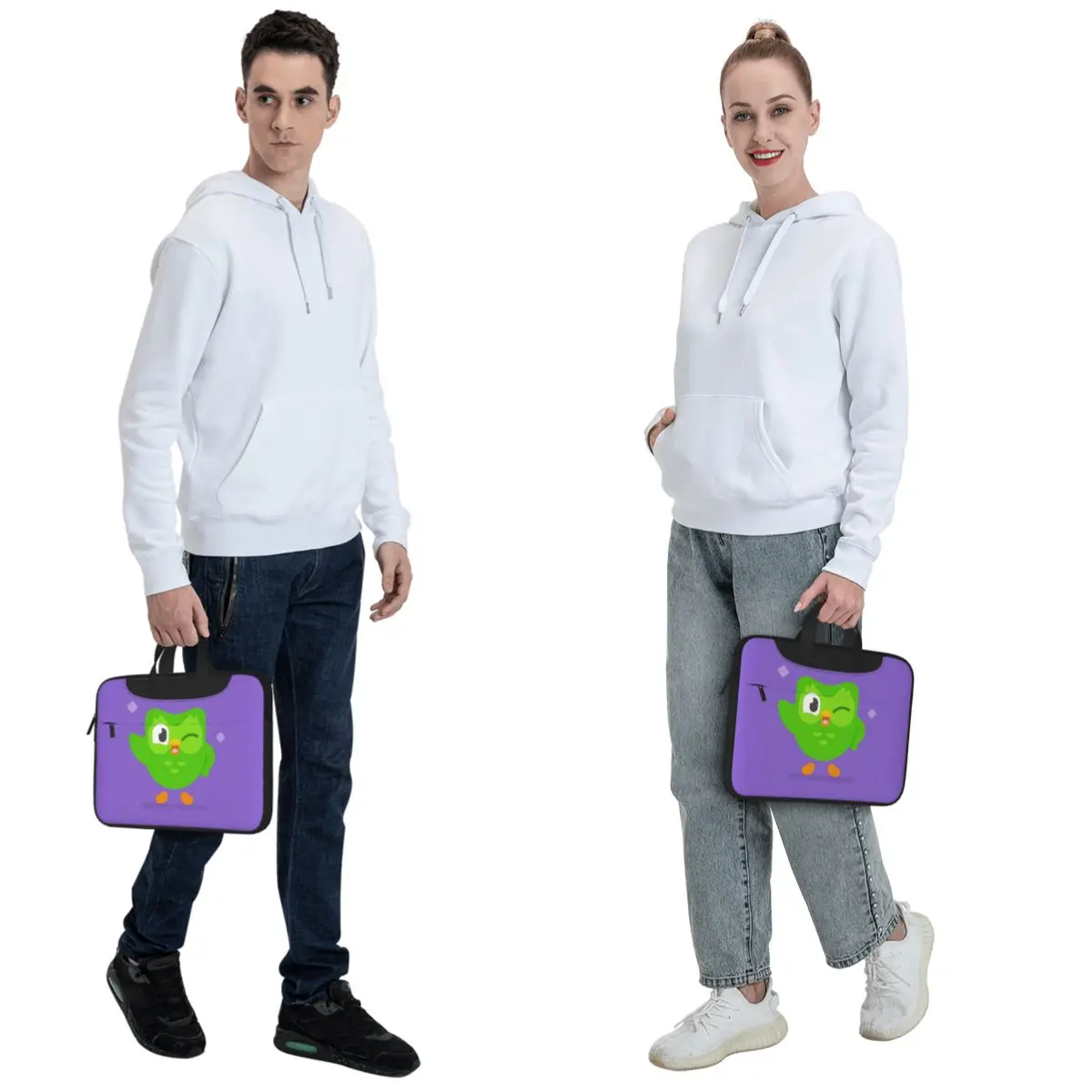 Duolingo Owl Duo Crossbody Laptop Bag Case Computer Bag 13 14 15.6 Inch Notebook Pouch for Macbook Pro