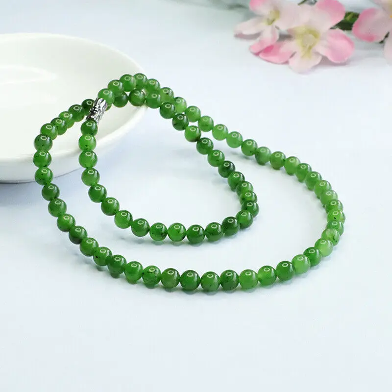 

Natural Hotan Jade Necklace Jasper Chain Bead Chain Jewelry