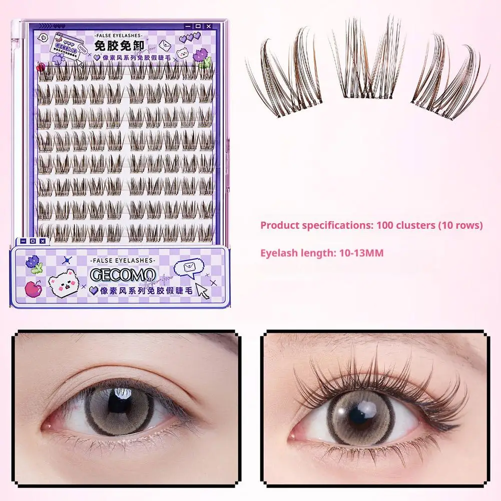 大容量接着剤不要つけまつげ DIY セグメントラッシュまつげナチュラルクラスタルックツールメイクアップマンガエクステンション K6V6