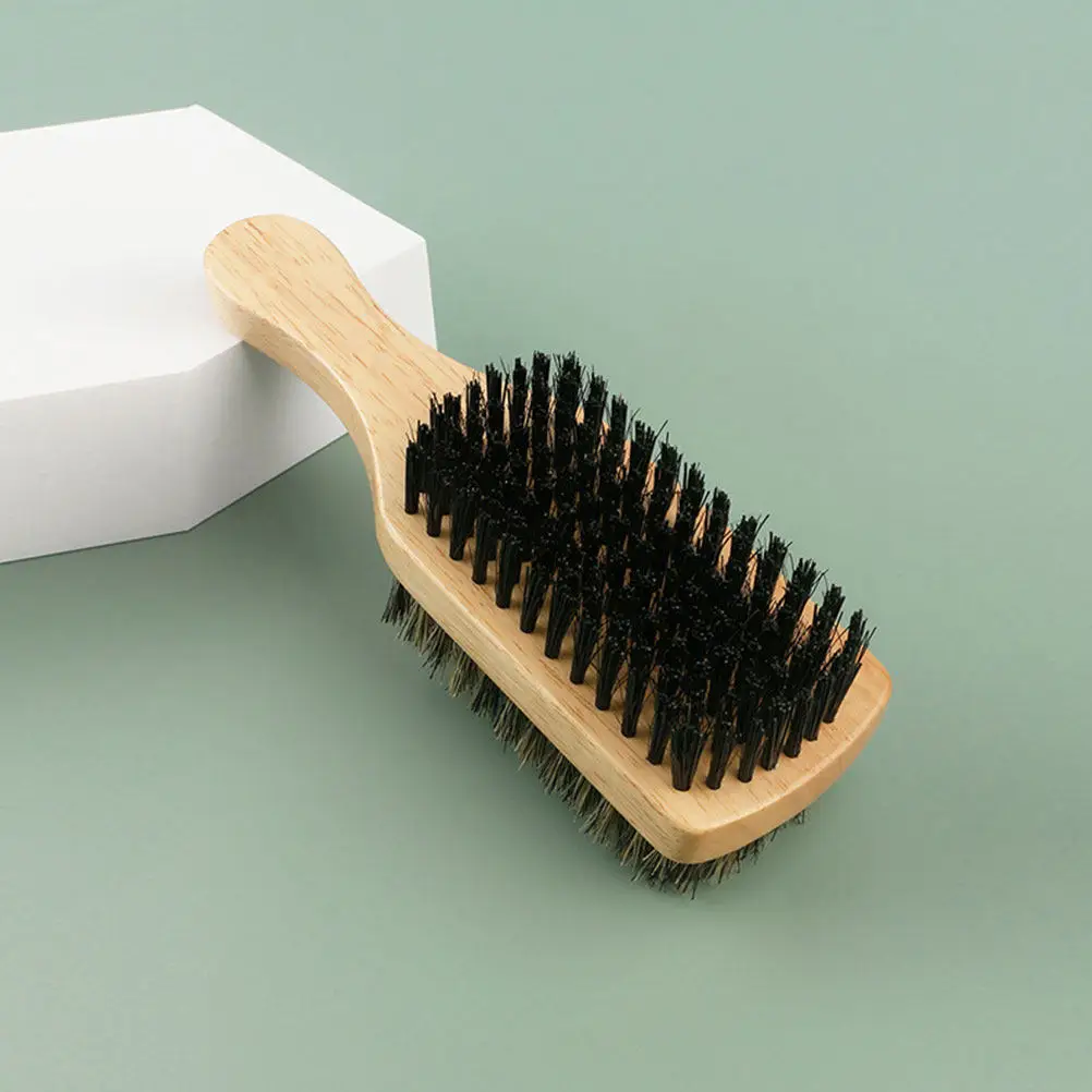 3pcs Double-Sided For Men Nylon Bristles Pocket Grooming Tool Beard Straightener Brush Mustache Styling Hairdressing Salon