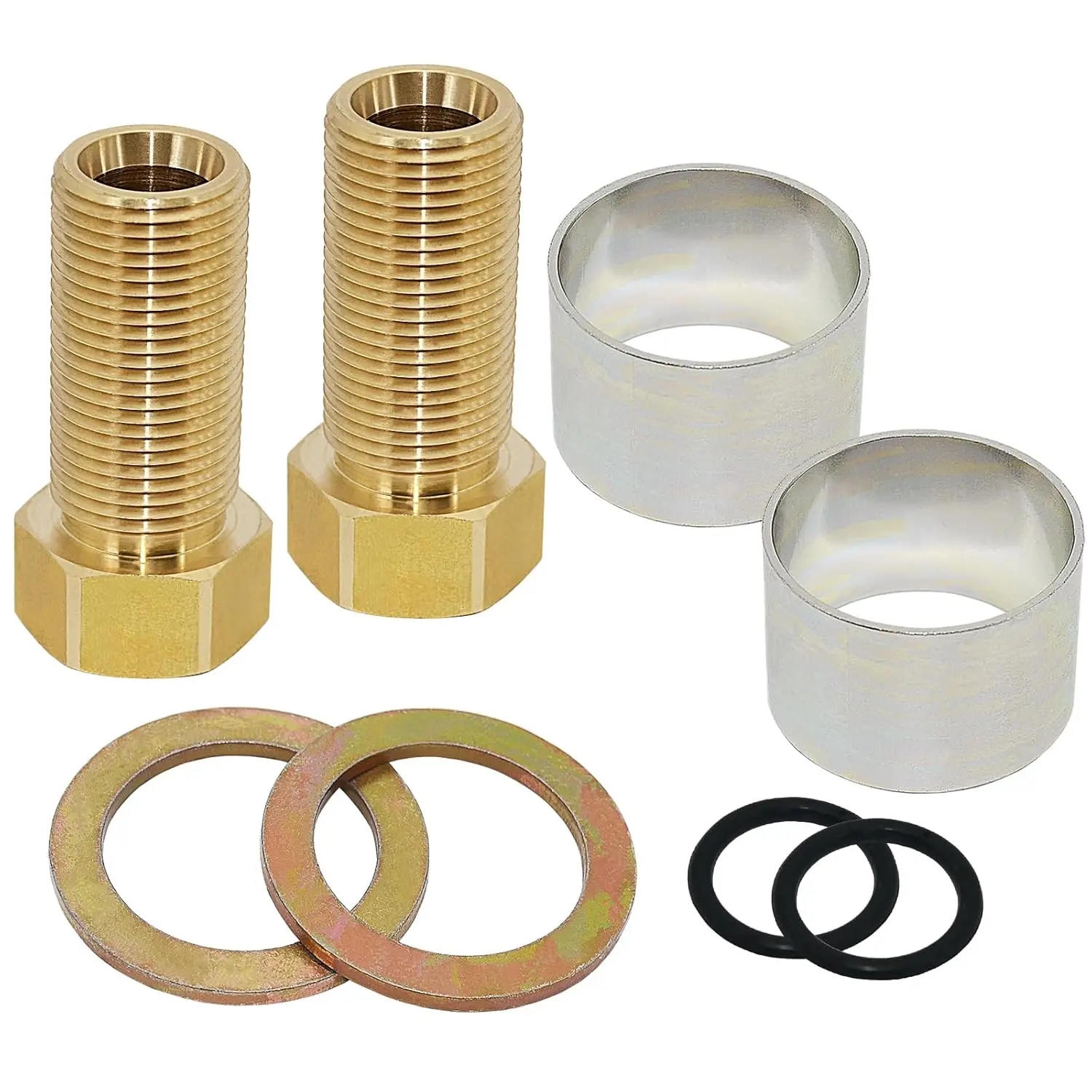 

Faucet Shank Extension Set for Thick Countertops, 2 Pack Brass Extensions with Washers for Faucet Valves