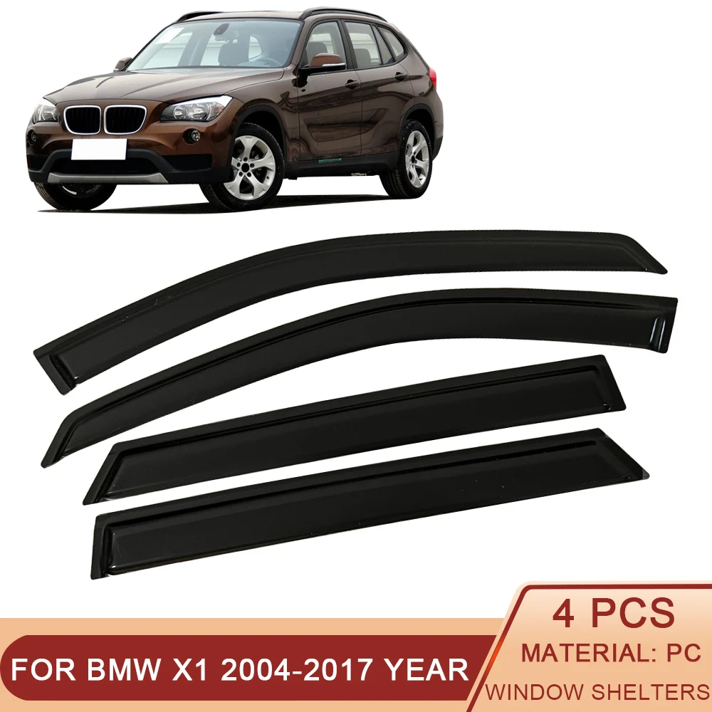 

Для BMW X1 E84 F48 F49 09-23 Автоматические дефлекторы боковых окон, черные козырьки от дождя, дверной козырек, вентиляционный козырек, темный дым, вентиляционный козырек