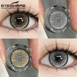 EYESHARE Natural Brown Color Contact Lenses for Eyes 1Pair Colored Lenses Beautiful Pupil Makeup Yearly Use Eye Colored Contacts