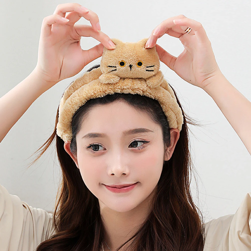 

2pcs Cat Headband Women Headdress Makeup Hair Hoop Reusable Shower Face Washing Skincare Creative Fashion Spa Hoop